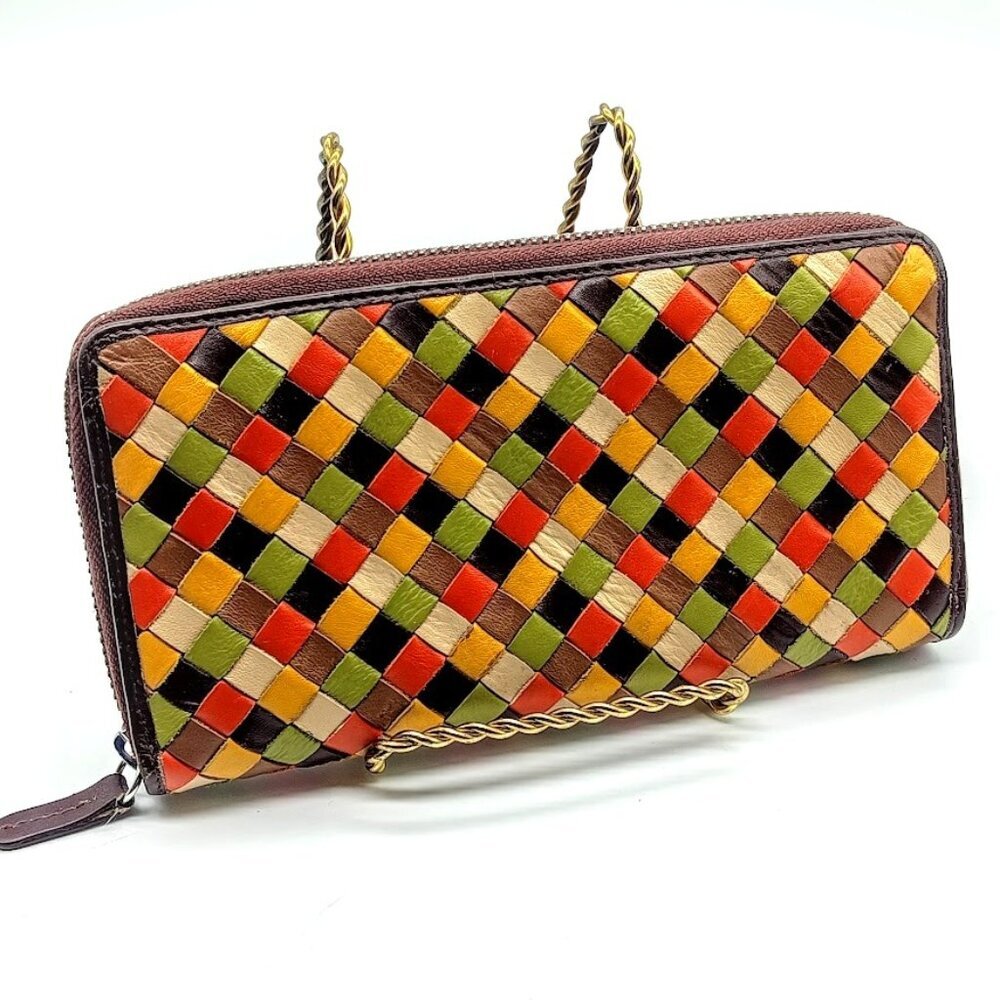 Vintage Multicolor Checkered Women's Wallet